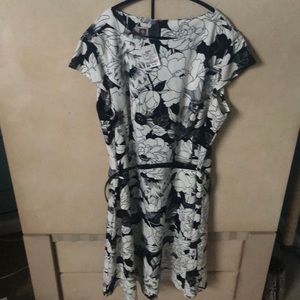 Anne Klein Black and White Print Dress